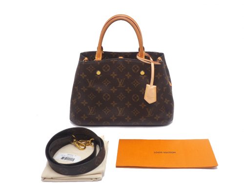 Louis Vuitton M41055 Montaigne BB Monogram Canvas 2-Way Tote w Strap (CA2117)