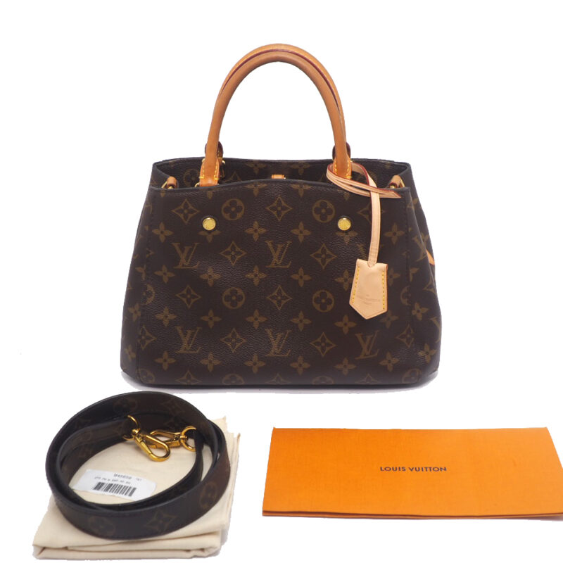 Louis Vuitton M41055 Montaigne BB Monogram Canvas 2-Way Tote w Strap (CA2117)