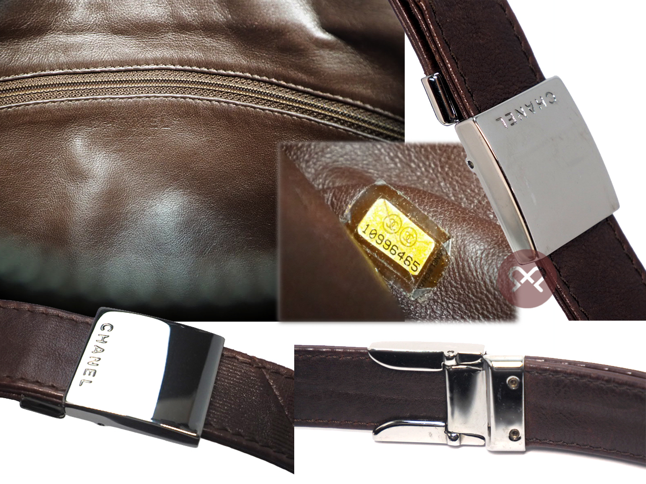 Chanel 10996465 Brown Calf Leather Aged Leather Coco Ruthenium Hardware Hobo Shoulder Bag - Image 7