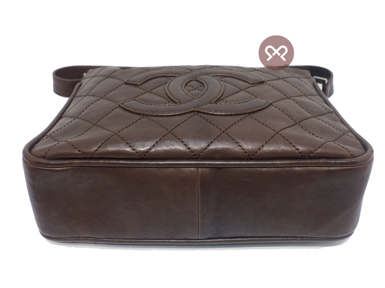 Chanel 10996465 Brown Calf Leather Aged Leather Coco Ruthenium Hardware Hobo Shoulder Bag - Image 4
