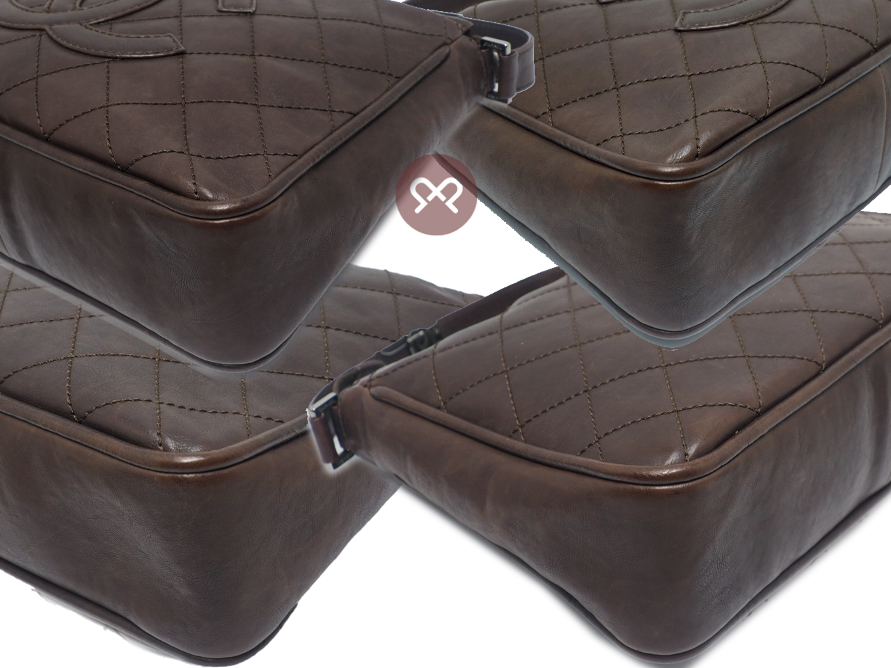 Chanel 10996465 Brown Calf Leather Aged Leather Coco Ruthenium Hardware Hobo Shoulder Bag - Image 6