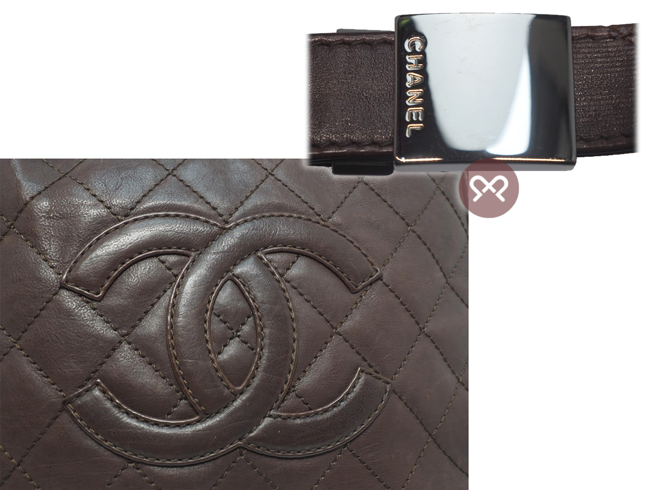 Chanel 10996465 Brown Calf Leather Aged Leather Coco Ruthenium Hardware Hobo Shoulder Bag - Image 8