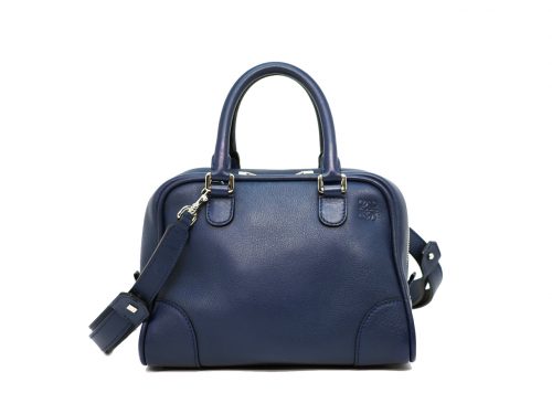 Loewe Navy Blue Amazon Mini Bowling Bag with Strap