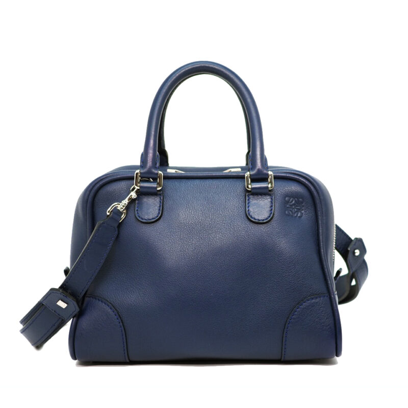Loewe Navy Blue Amazon Mini Bowling Bag with Strap