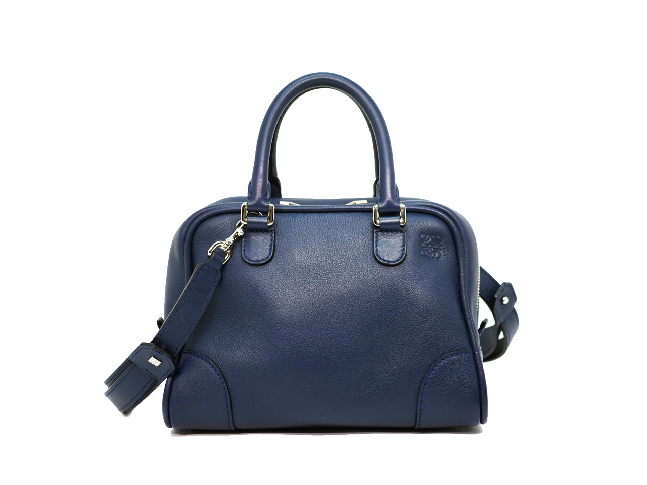 Loewe Navy Blue Amazon Mini Bowling Bag with Strap