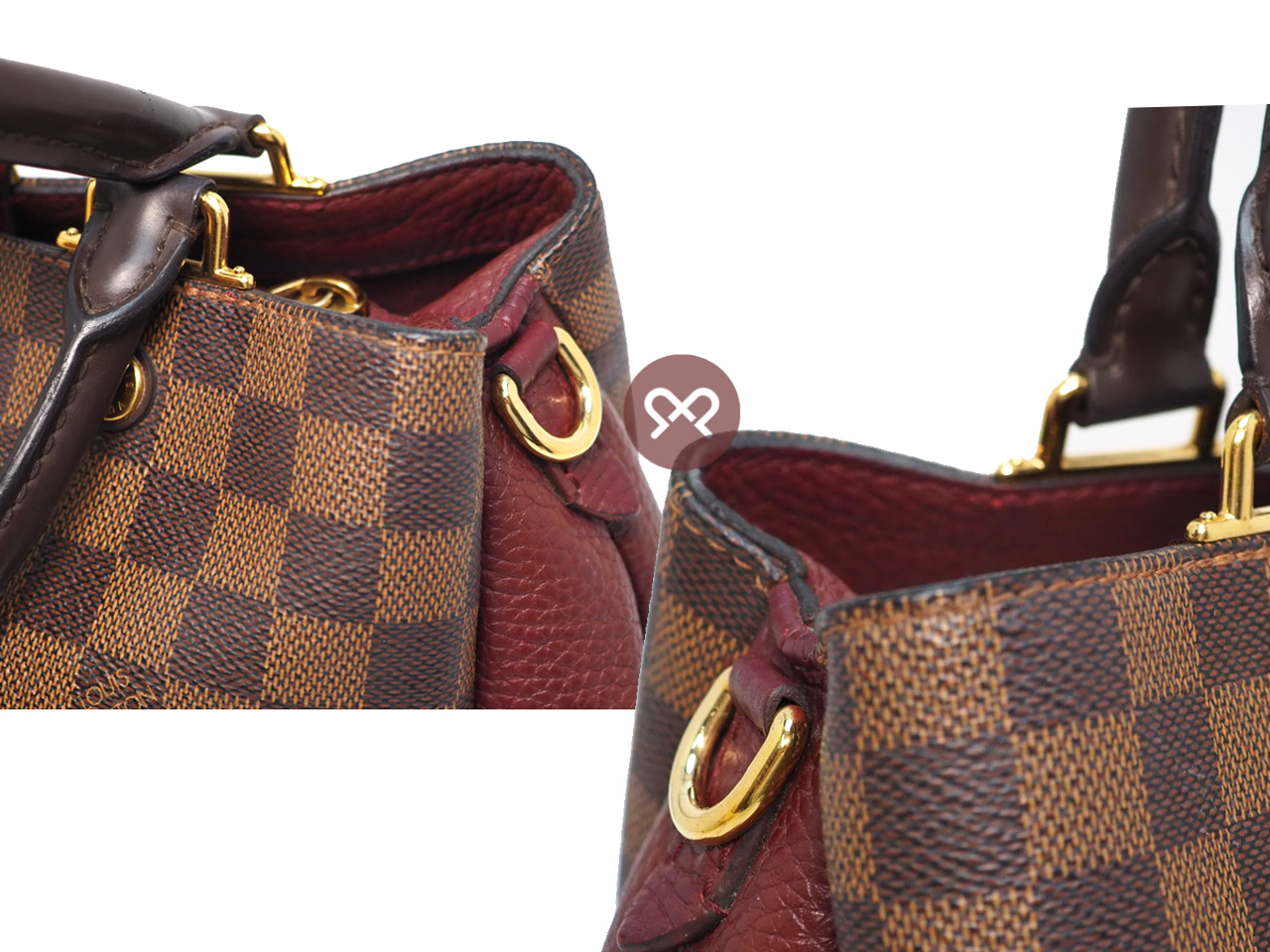 Louis Vuitton N41675 Brittany Damier Ebene Canvas Bordeaux 2-Way Bag (M10127) - Image 5