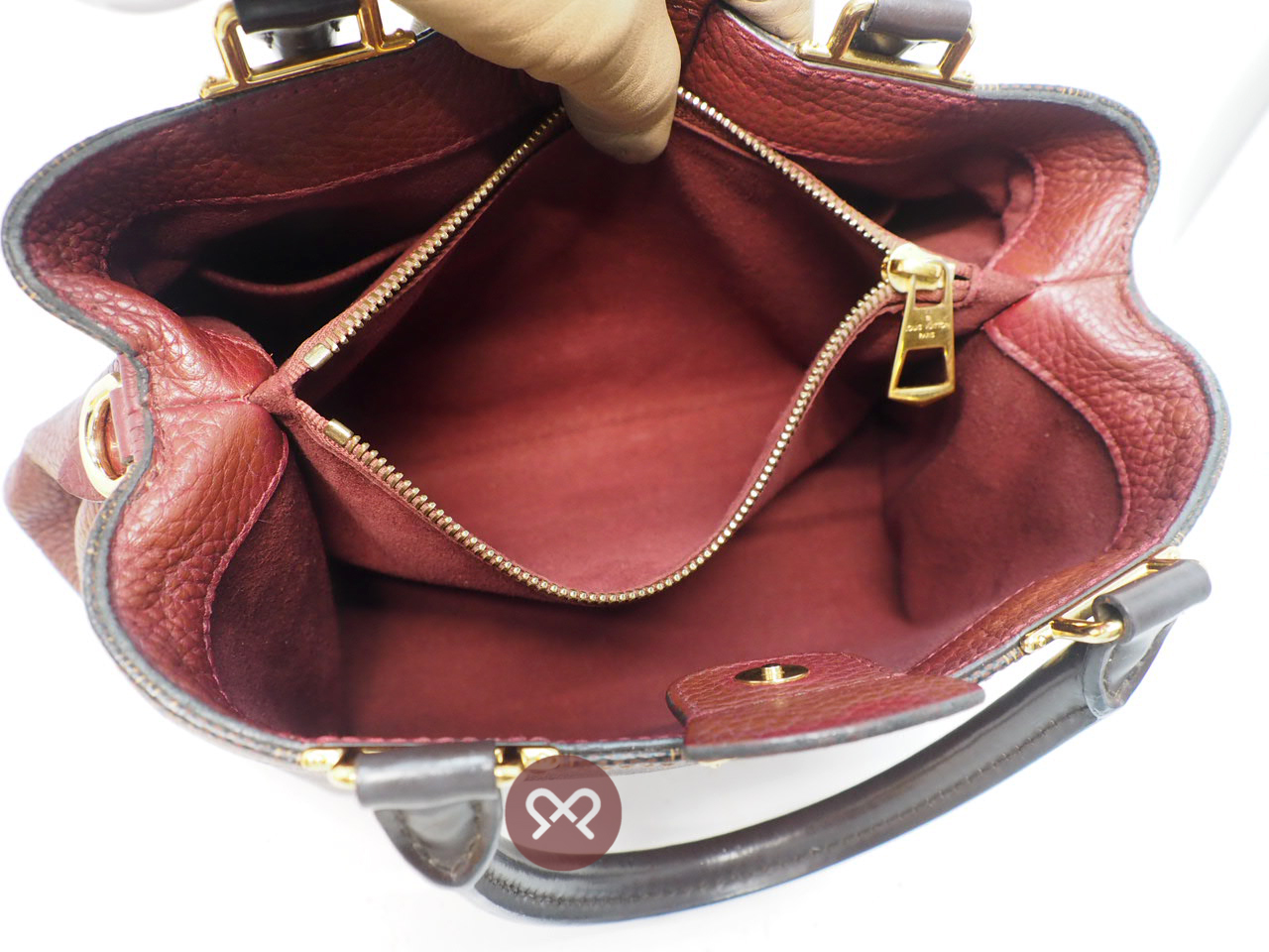 Louis Vuitton N41675 Brittany Damier Ebene Canvas Bordeaux 2-Way Bag (M10127) - Image 8