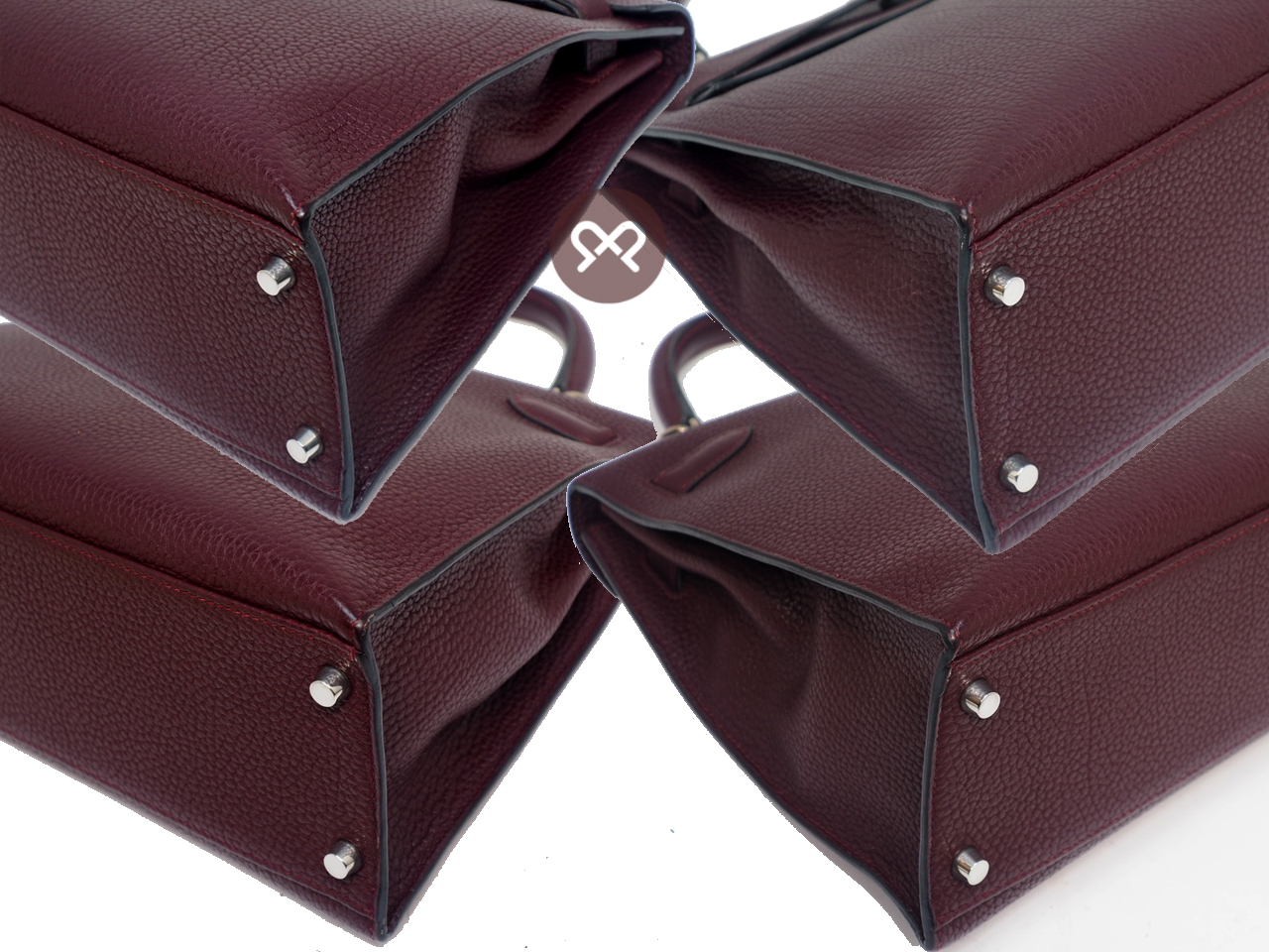 Hermes Kelly 32 Sellier Prune Fjord Leather Palladium Hardware L Stamp Tote/ Shoulder Bag - Image 6
