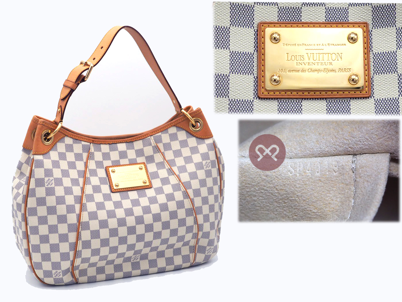Louis Vuitton N55215 Damier Azur Galliera PM Hobo Bag (SP4019) - Image 2