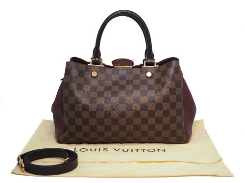 Louis Vuitton N41675 Brittany Damier Ebene Canvas Bordeaux 2-Way Bag (M10127)