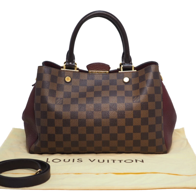 Louis Vuitton N41675 Brittany Damier Ebene Canvas Bordeaux 2-Way Bag (M10127)