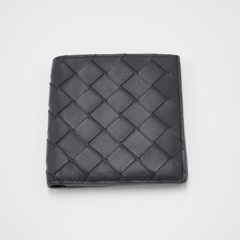 Bottega Veneta Classic Black Maxi Intrecciato Leather 6 Cards Men Wallet