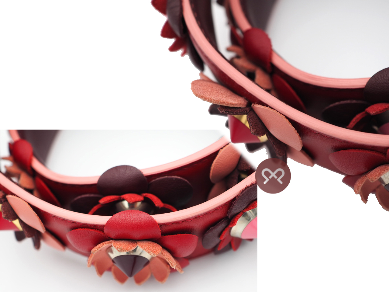 Fendi Strap You Leather Flower Lace Shoulder Strap 40mmx 90cm Palladium Hardware - Image 4
