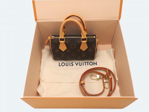 Brand New ! Louis Vuitton M81085 Monogram Canvas Nano Speedy Mini (RFID)