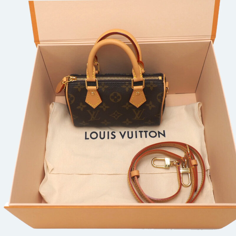 Brand New ! Louis Vuitton M81085 Monogram Canvas Nano Speedy Mini (RFID)