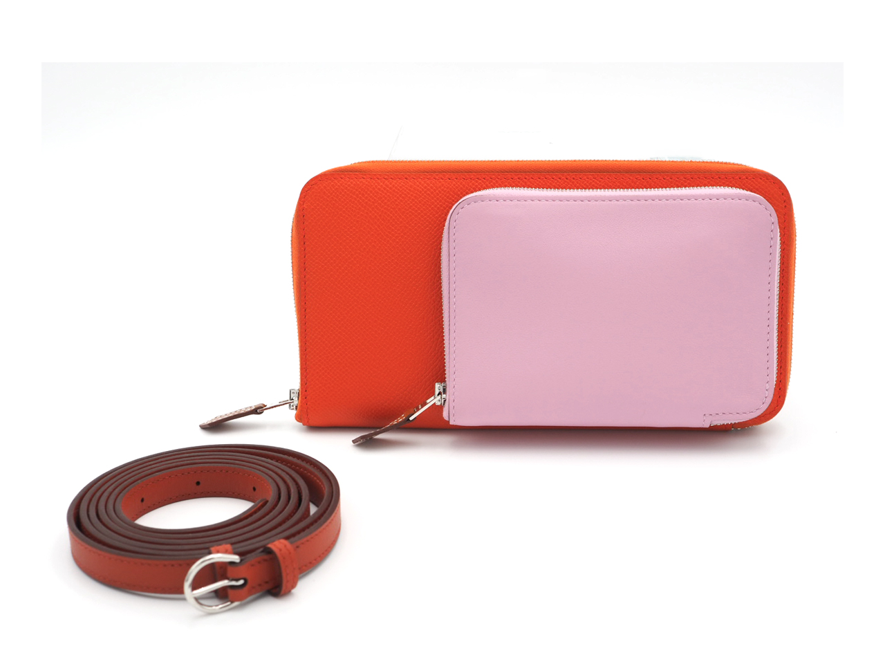 Hermes Portefeuille Sac Nouveau To Go Zippe U Stamp Epsom/ Swift Calfskin Silk in Wallet to go - Image 2