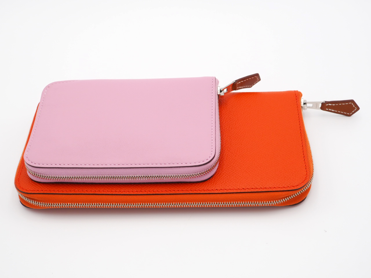 Hermes Portefeuille Sac Nouveau To Go Zippe U Stamp Epsom/ Swift Calfskin Silk in Wallet to go - Image 4