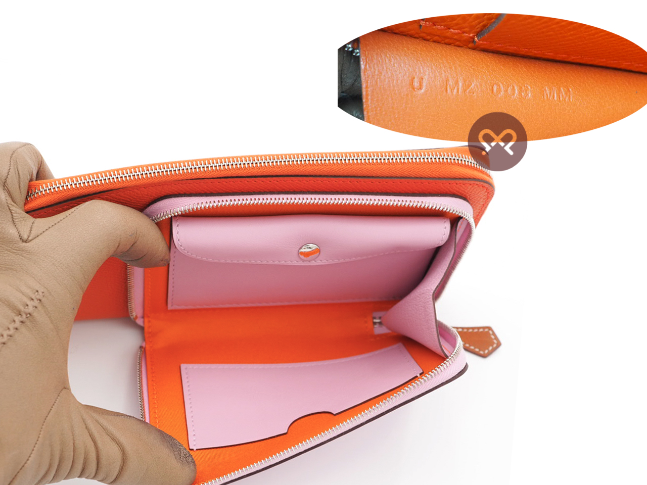 Hermes Portefeuille Sac Nouveau To Go Zippe U Stamp Epsom/ Swift Calfskin Silk in Wallet to go - Image 6