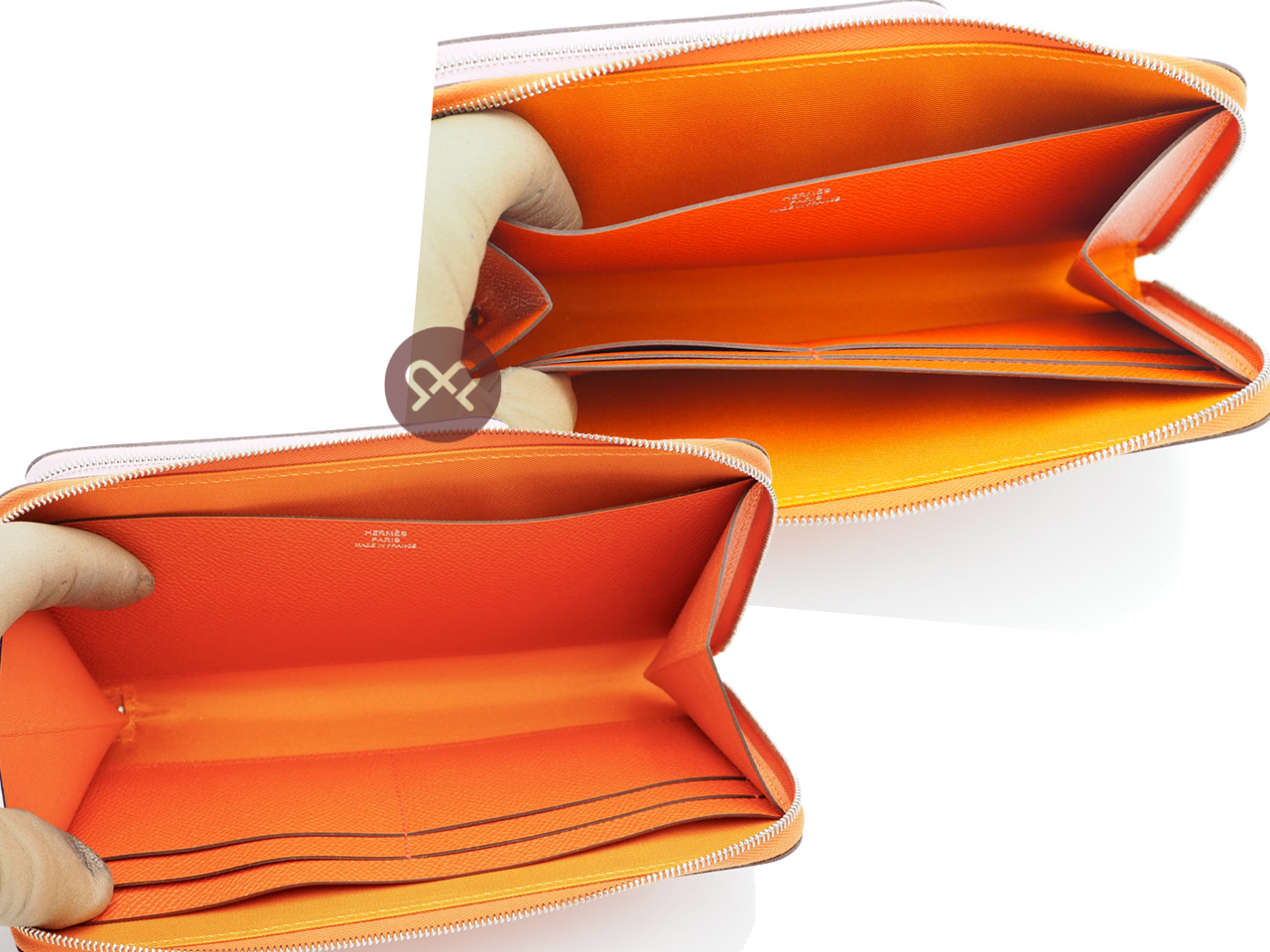 Hermes Portefeuille Sac Nouveau To Go Zippe U Stamp Epsom/ Swift Calfskin Silk in Wallet to go - Image 5