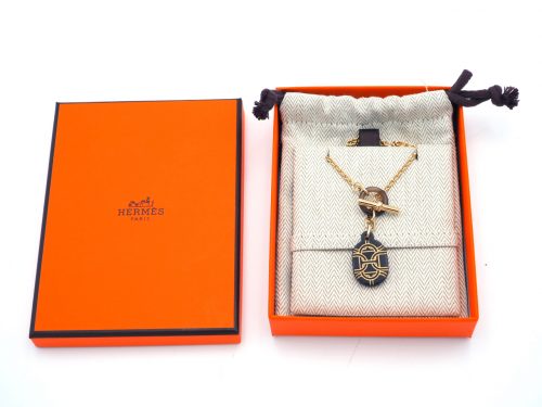 Hermes Pendentif Chaine D Ancre Corne Buffle Horn Pendant