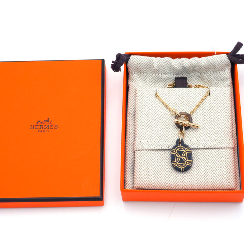 Hermes Pendentif Chaine D Ancre Corne Buffle Horn Pendant