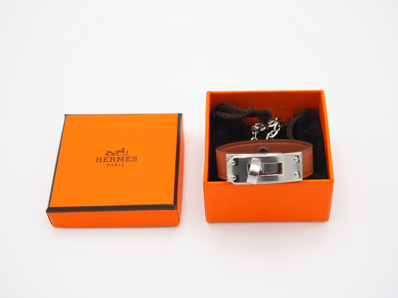 Hermes Kelly Veau Swift Glove Clips / Bag Charm/ Key Ring for Birkin / Kelly / Lindy Palladium Metal Hardware - Image 2