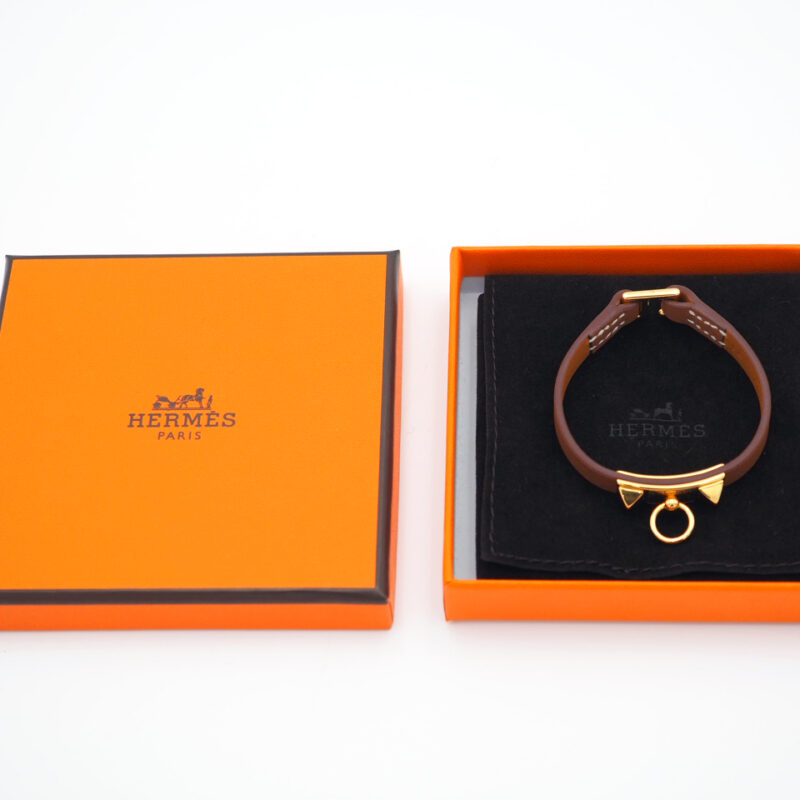 Hermes Mini Rivale Gold Swift Leather in Gold Hardware - Size T1