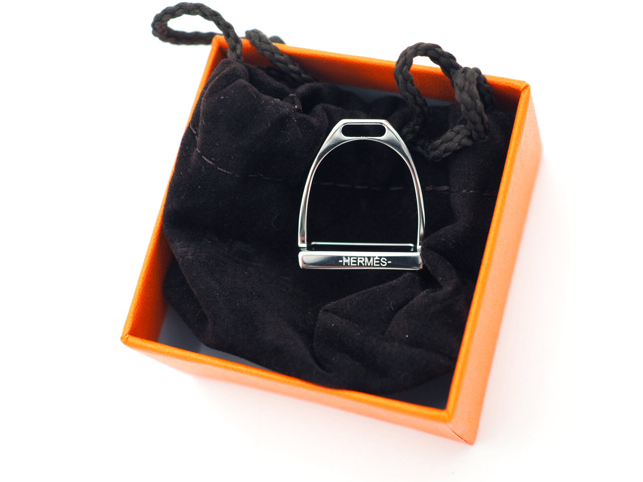 Hermes Anneau De Carre Etrier Laiton Finition Palladie / Palladium Square Ring 90 Stirrup - Image 2
