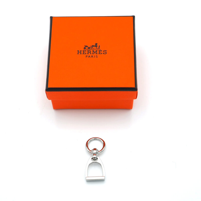 Hermes Charms Etrier Twilly Ring in Palladium Plated Brass Hardware