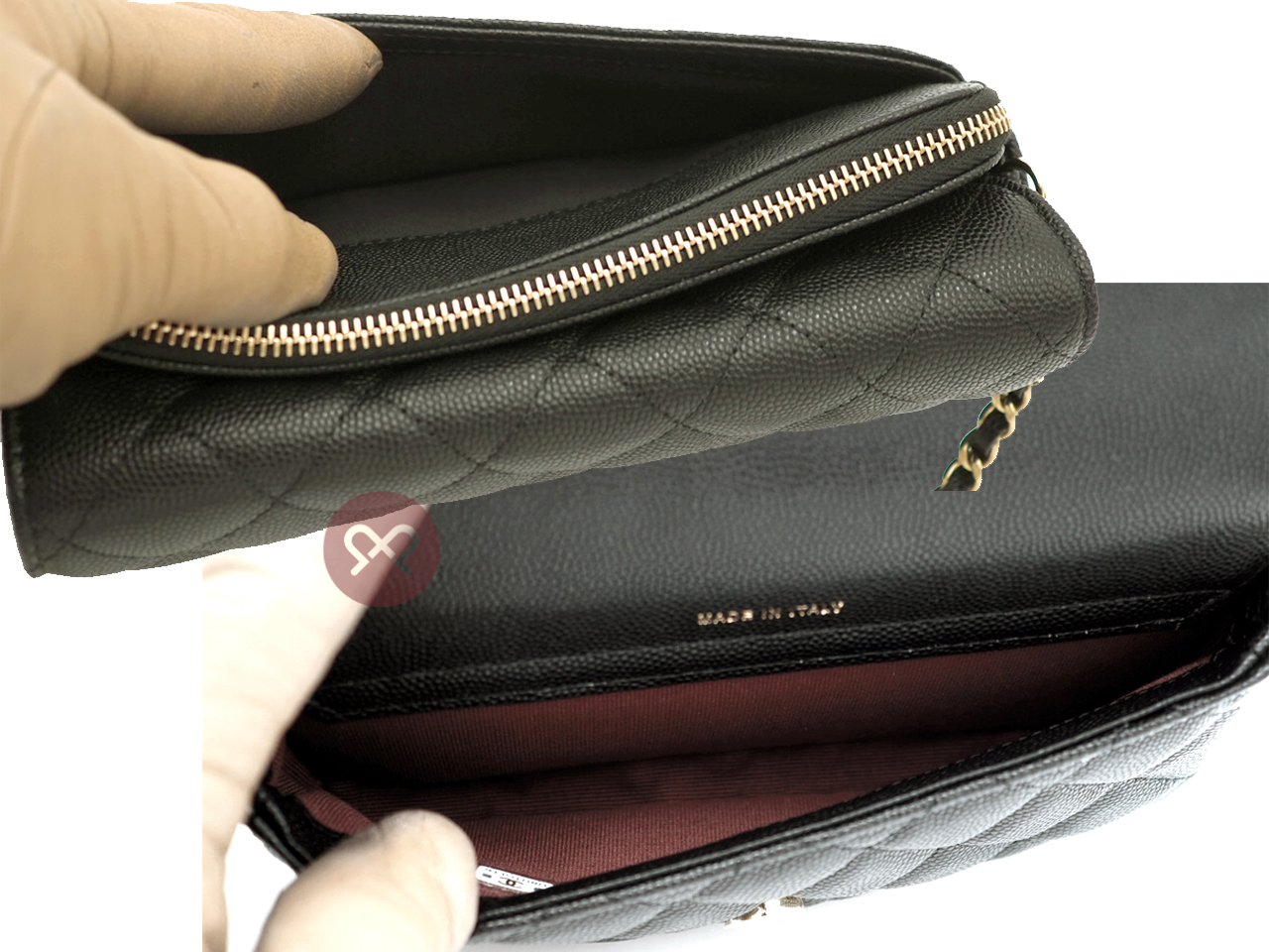 BRAND NEW ! Chanel Black Caviar Classic Flap Phone Holder with Chain Gold Hardware (U8UTGLT6) - Image 7