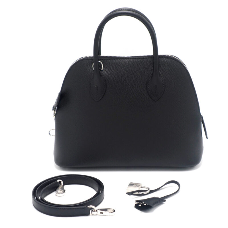 BRAND NEW ! Hermes Sac Bolide 25cm Black Veau Epsom Leather Tote with Strap Palladium Hardware