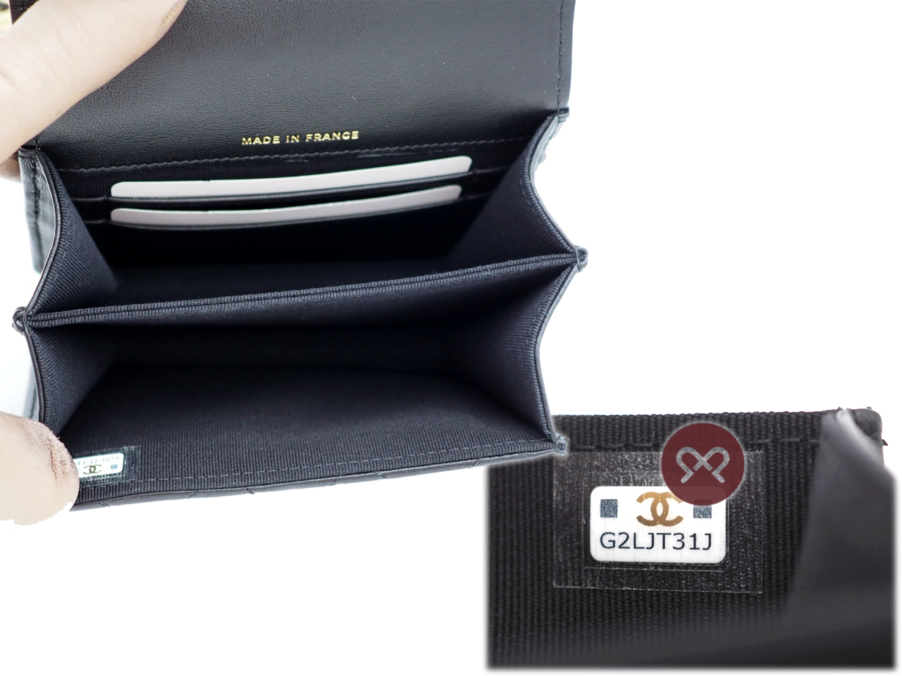 Chanel Black Lambskin Top Handle Chain Mini Vanity Case Kelly Flap Gold Hardware (G2LJT31J) - Image 8