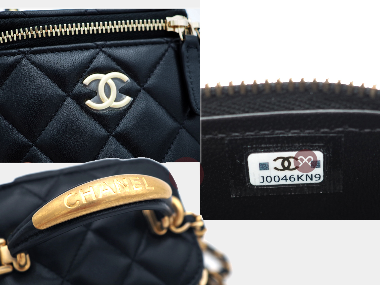 BRAND NEW ! Chanel Black Lambskin Metal Top Handle Small Vanity with Chain Gold Hardware Crossbody Bag (J0046KN9) - Image 8