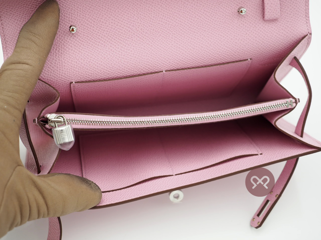 Hermes Portefeuille Pink Sac Kelly To Go Veau Epsom Leather Pink/ Mauve Sylvestre Long Wallet - Image 7