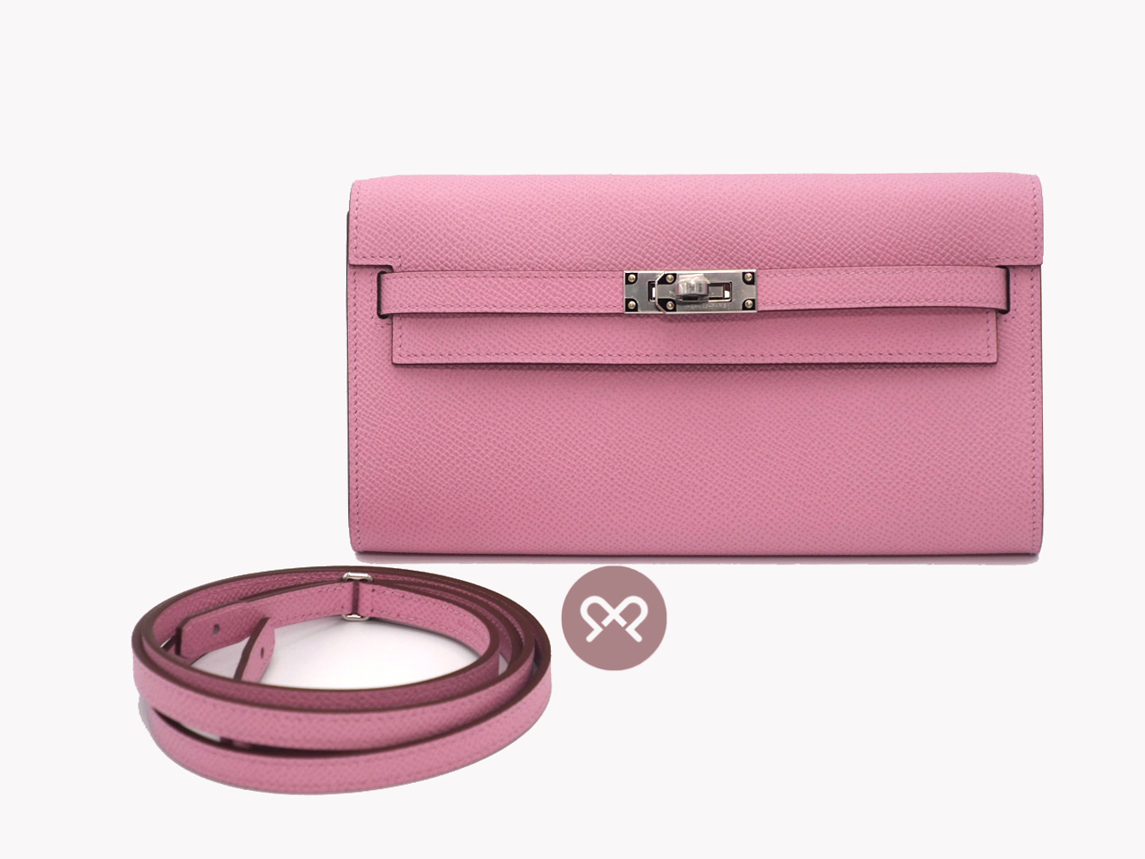 Hermes Portefeuille Pink Sac Kelly To Go Veau Epsom Leather Pink/ Mauve Sylvestre Long Wallet - Image 2