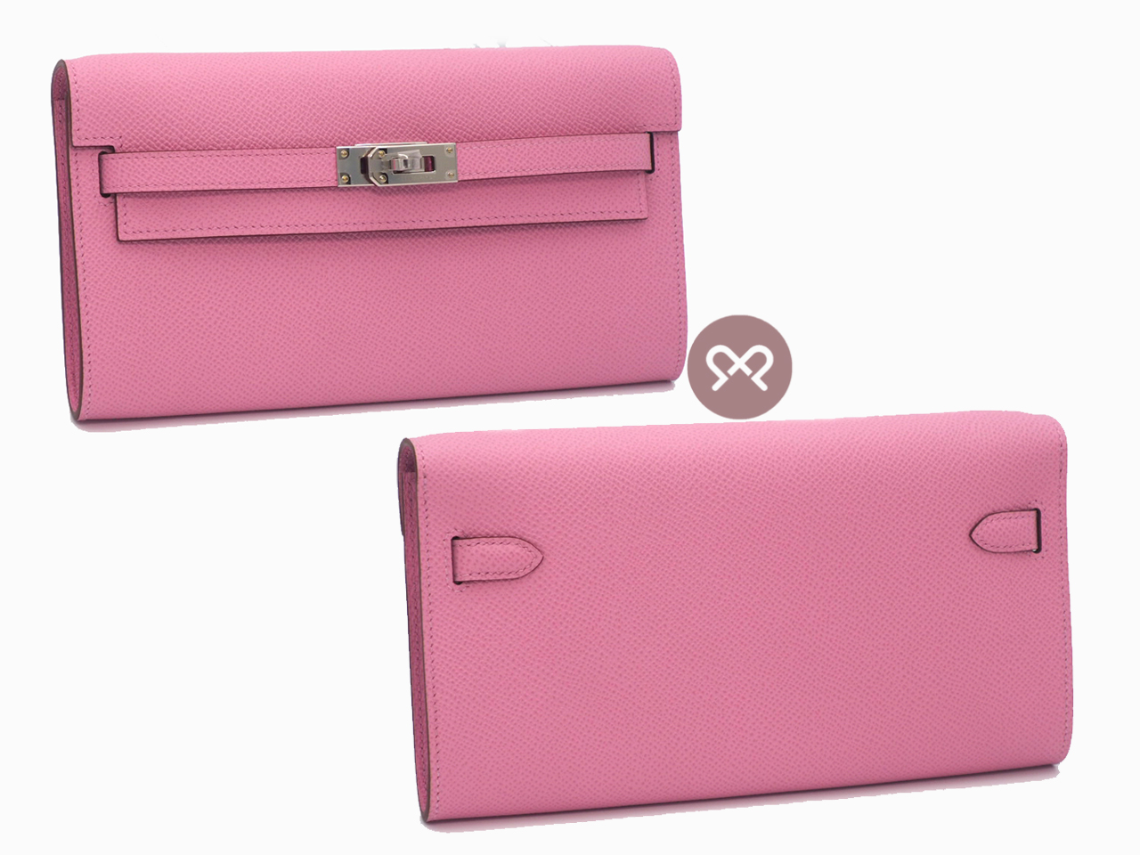 Hermes Portefeuille Pink Sac Kelly To Go Veau Epsom Leather Pink/ Mauve Sylvestre Long Wallet - Image 3