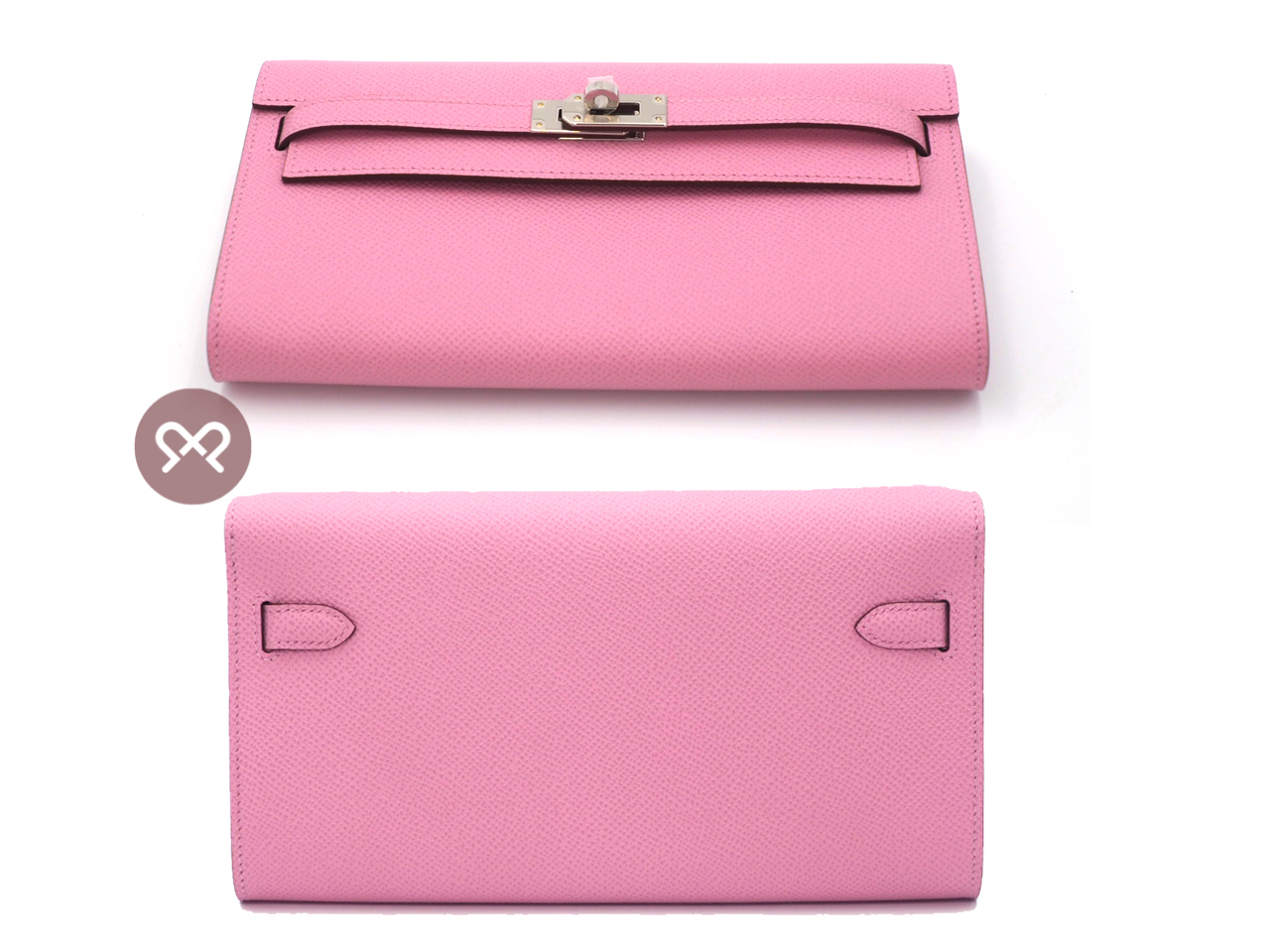 Hermes Portefeuille Pink Sac Kelly To Go Veau Epsom Leather Pink/ Mauve Sylvestre Long Wallet - Image 4