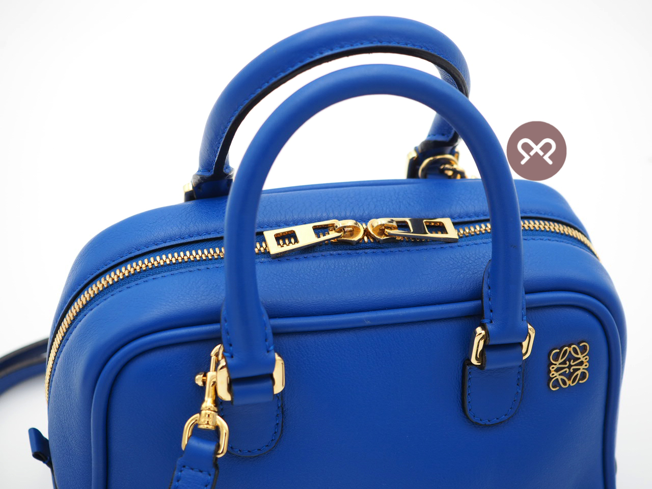Loewe 301.30PL01 Electric Blue Calfskin Amazona 19 Square Bag with Strap - Image 6