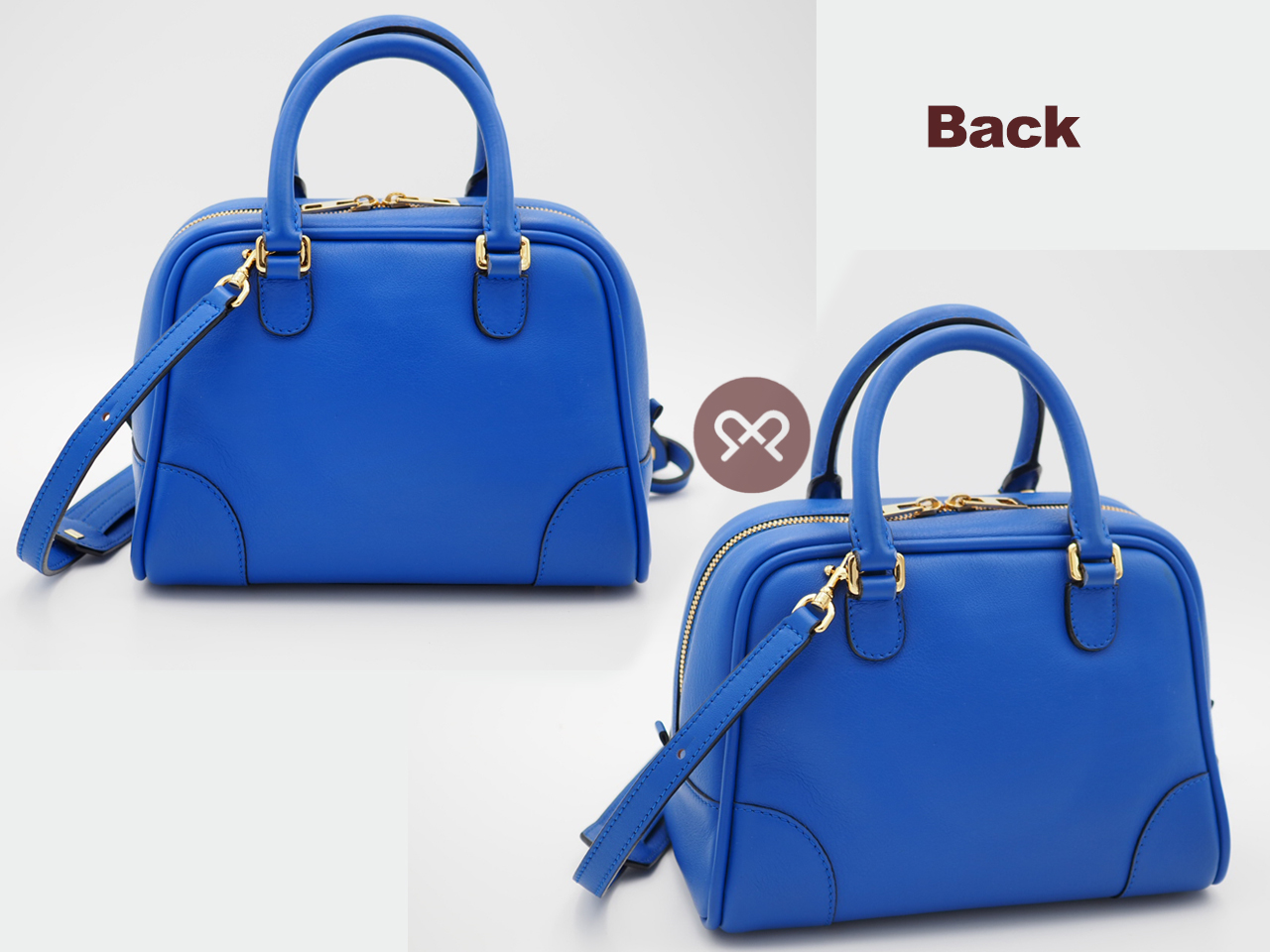 Loewe 301.30PL01 Electric Blue Calfskin Amazona 19 Square Bag with Strap - Image 3
