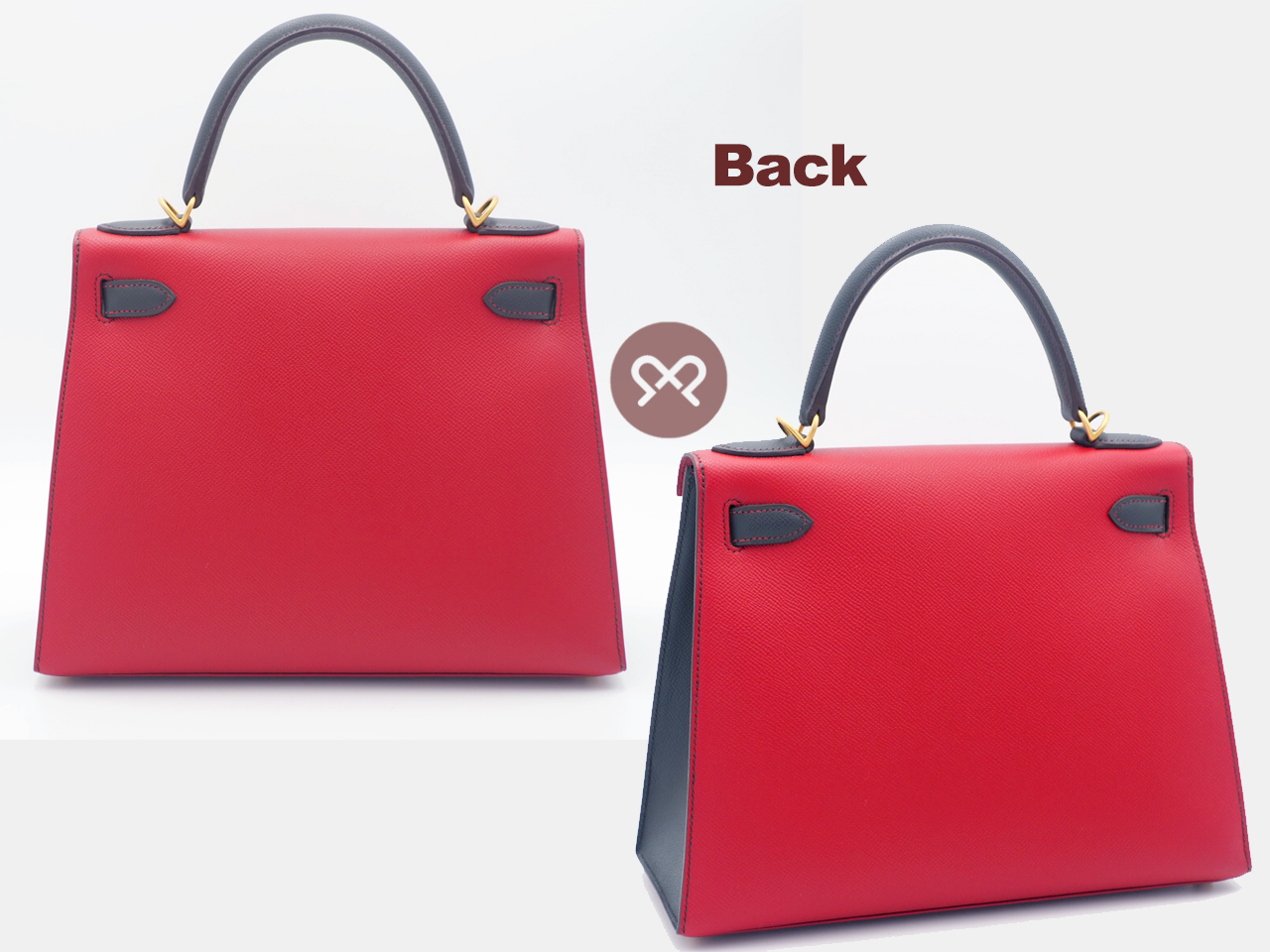 Hermes Kelly 28 Sellier Bi-Color Horseshoe O Stamp Epsom Leather Permabrass Hardware - Image 3