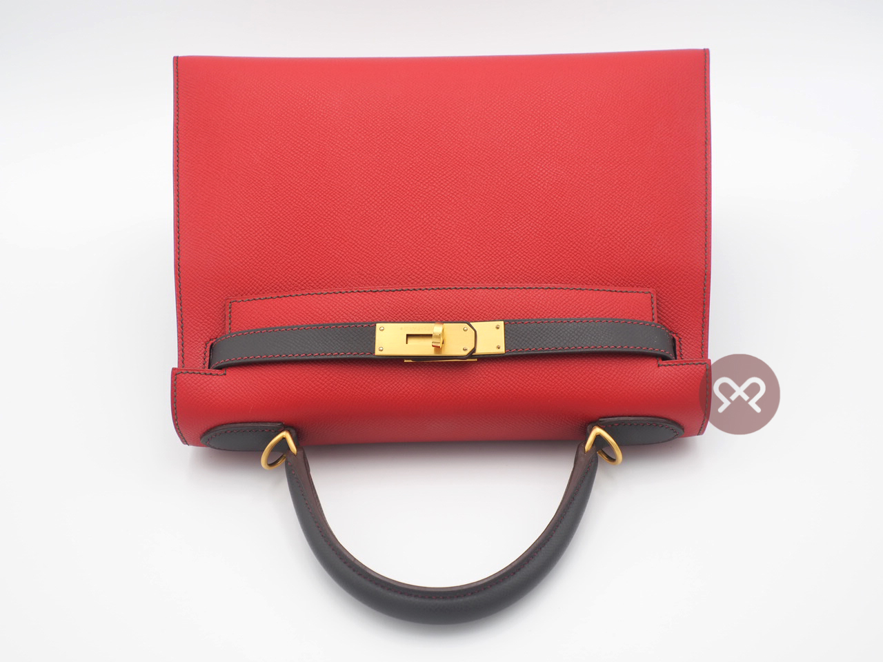 Hermes Kelly 28 Sellier Bi-Color Horseshoe O Stamp Epsom Leather Permabrass Hardware - Image 4