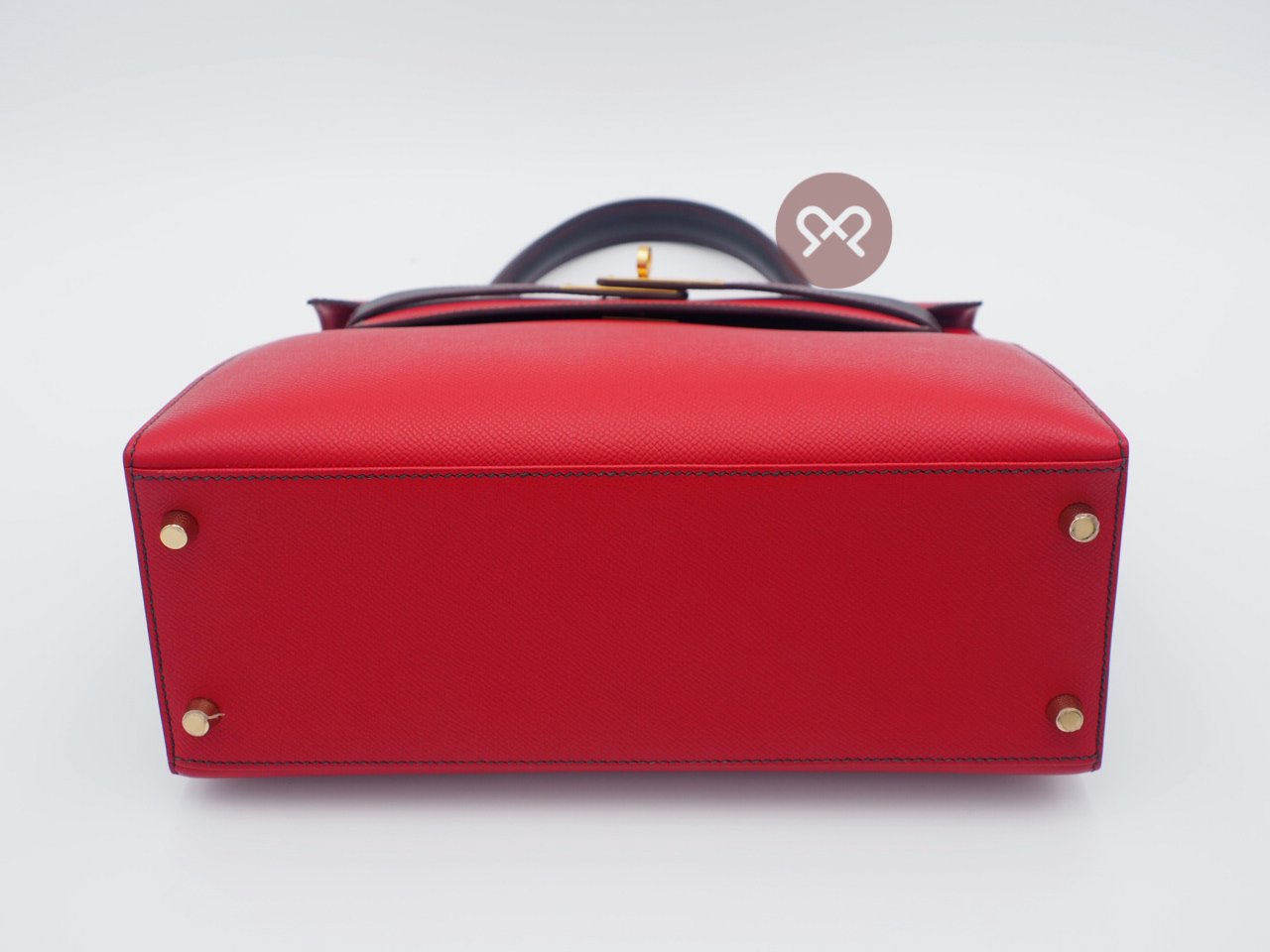 Hermes Kelly 28 Sellier Bi-Color Horseshoe O Stamp Epsom Leather Permabrass Hardware - Image 5