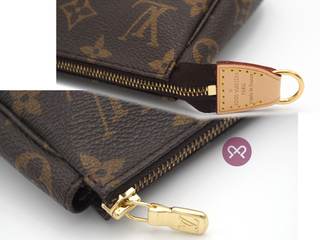 Louis Vuitton M40712 Monogram Canvas Pochette Accessories Pouch (TH0954)- Repaired - Image 4