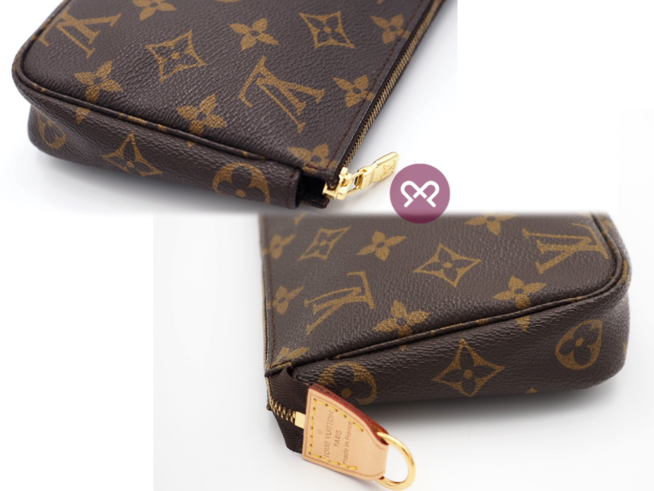 Louis Vuitton M40712 Monogram Canvas Pochette Accessories Pouch (TH0954)- Repaired - Image 5