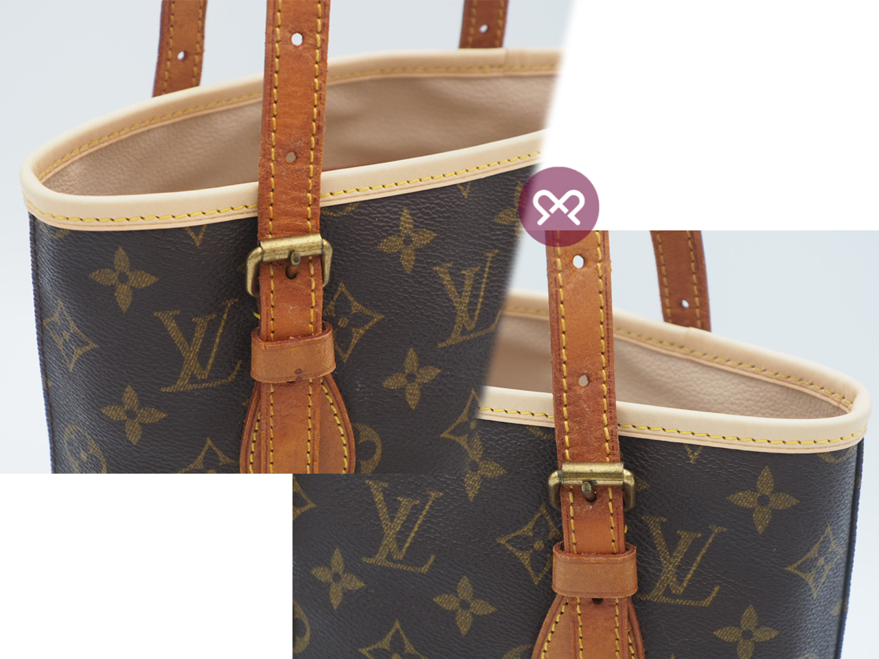 Louis Vuitton M42238 Monogram Bucket w/o Pouch (Repaired)-DK3282 - Image 4
