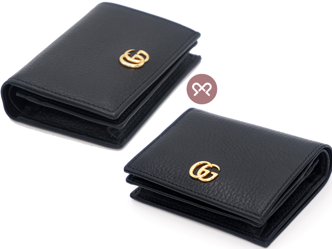 Gucci 456126 Black GG Flap Leather Card Case Wallet - Image 3
