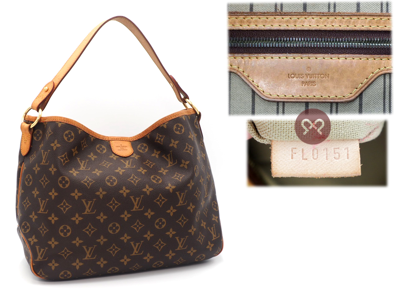 Louis Vuitton M40353 Monogram Canvas Delightful MM Shoulder Bag (FL0151) - Image 2