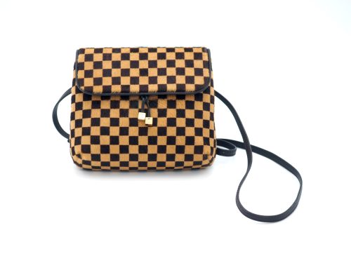 Louis Vuitton M92130 Brown Pony Hair Damier Sauvage Gazella Pouch/ Crossbody Bag (CE1000)