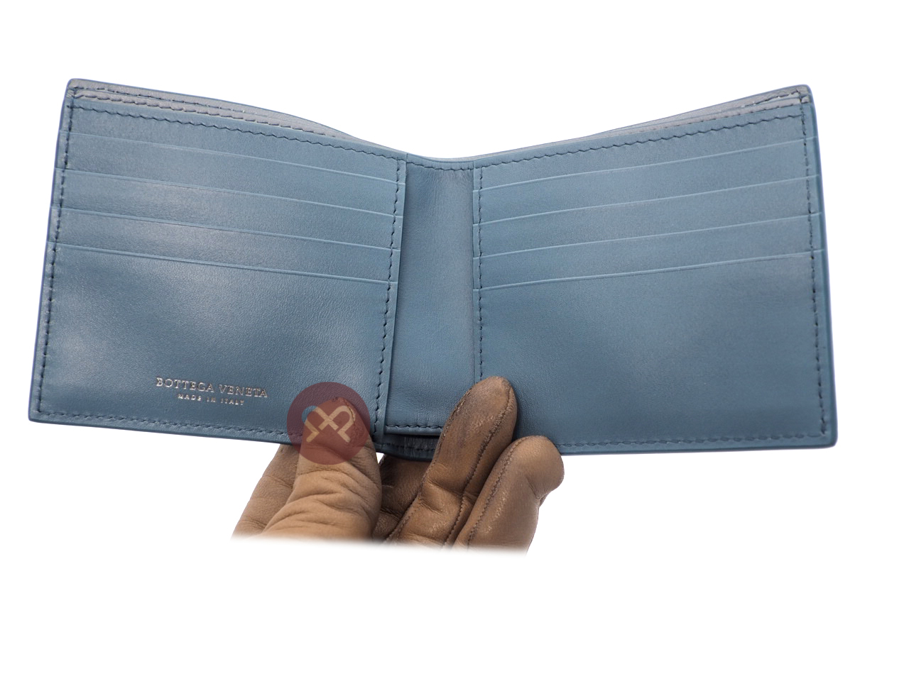 Bottega Veneta Blue Intrecciato Nappa Leather Bifold Wallet Wallet - Image 3