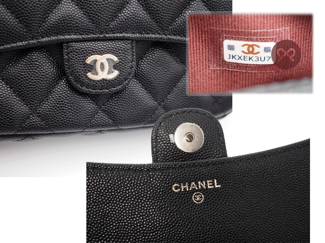 Chanel Black Caviar Classic Flap Phone Holder with Chain Gold Hardware (JKXEK3U7) - Image 4